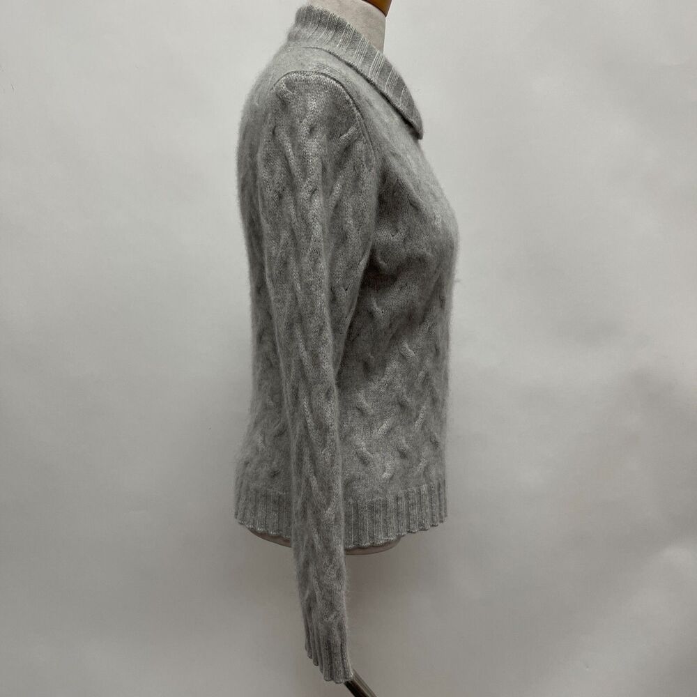 Talbots Sweater Small Medium Large Light Gray 100… - image 6